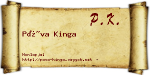 Páva Kinga névjegykártya